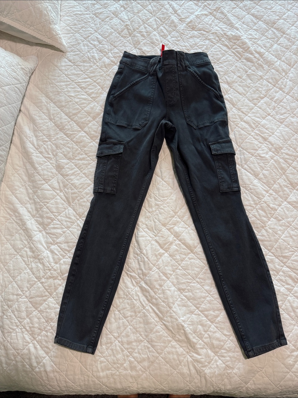 SPANX Grey Skinny Cargo Jeans with Panel Pockets